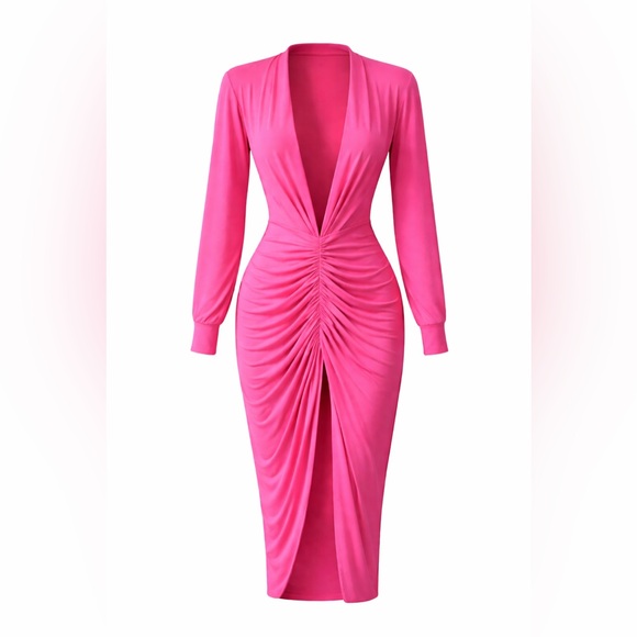 WinWin Vibrant Pink Long Sleeve Dress - Picture 4 of 7